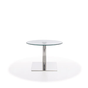 Paolo sidetable with clear glass top Ø 60 cm