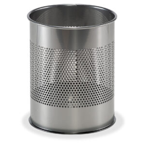 Trash can silver metal