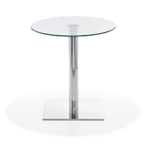 Paolo seatingtable with clear glass top Ø 70 cm