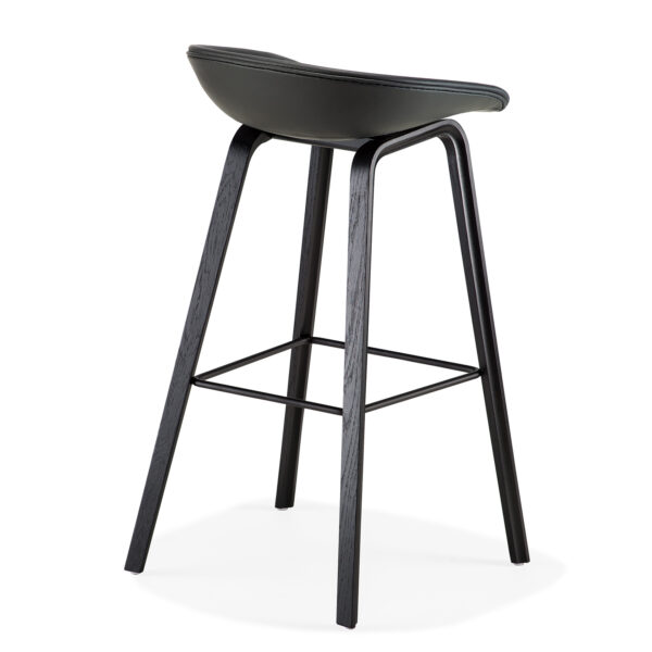 about a stool black leather