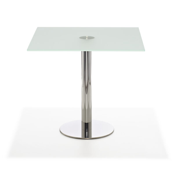 Enzo seating table with frosted glass top 70 x 70 cm