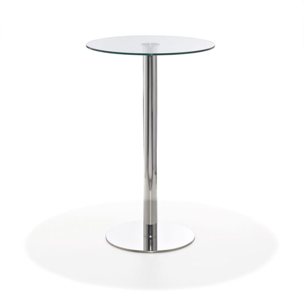 Enzo bar table with clear glass top Ø 60 cm