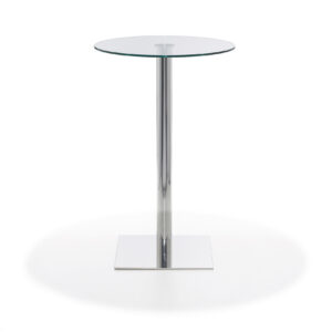 Paolo hightable with clear glass top Ø 70 cm